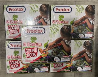 Lot of 5 New Prextex 12-Piece Dinosaur Fig Set with Interactive Sound Book - $50 for All