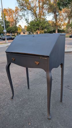 antique secretary desk petite folding tray table office french provincial please read vintage entry table