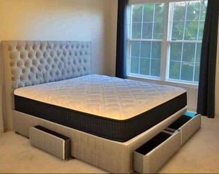 Queen bed with mattress. Ask for price. 