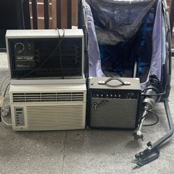 heater, air conditioning, guitar amplifier, pull cart