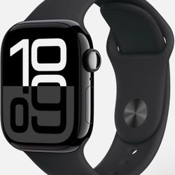 Apple Watch Series 10 46mm GPS Jet Black w/ M/L Black Sport Band