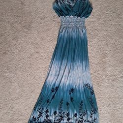 Blue Floral Large Sun Dress