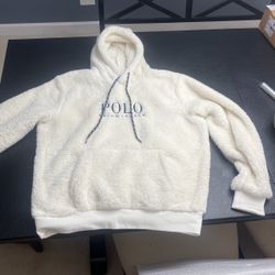 Fluffy Polo Fleece Hoodie Size Medium 