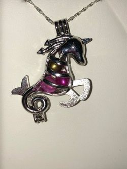 NEW Silver Plated Charms with pearl with 20 inch Sterling Silver chain .