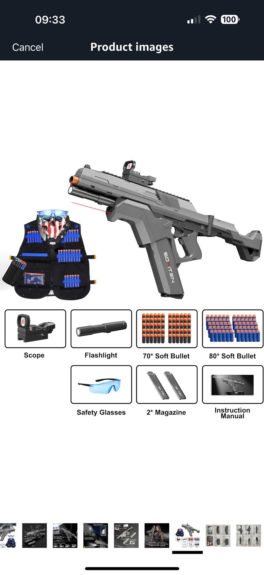 Toy Gun Automatic Sniper Rifle Tactical Vest Toy Foam Blaster with 150 Darts IR and Flashlight Foldable Stock The Shooting Activity Game for Kids Age