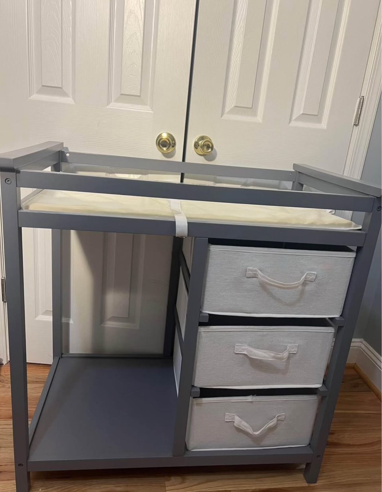 Diaper Changing Table with Pad, 3 Baskets