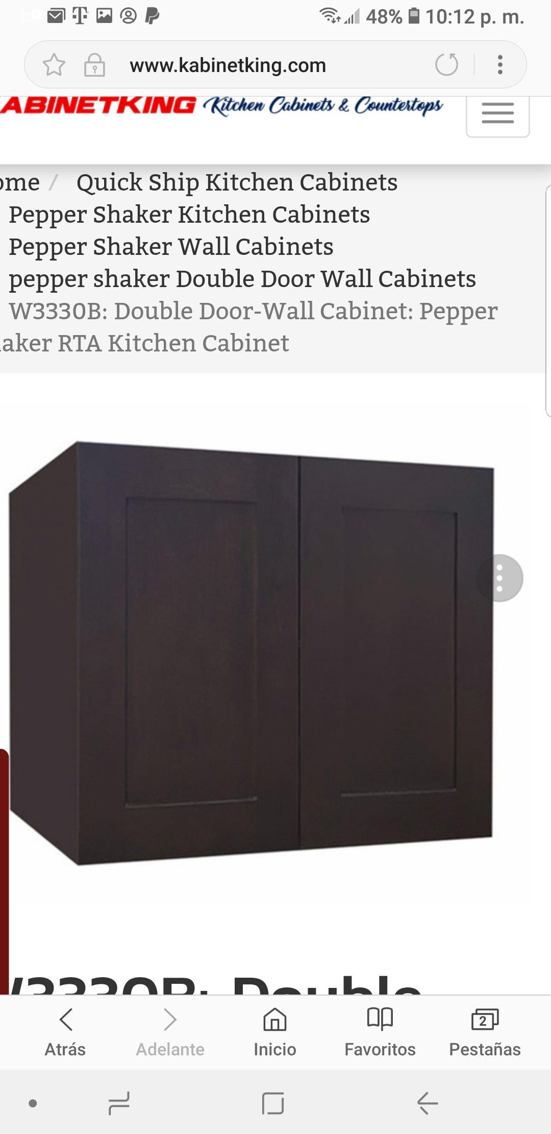 4 new kitchen cabinets pepper shake color in a box