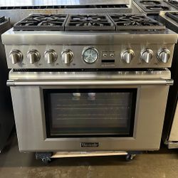 THERMADOR 36”WIDE DUAL FUEL RANGE STOVE 