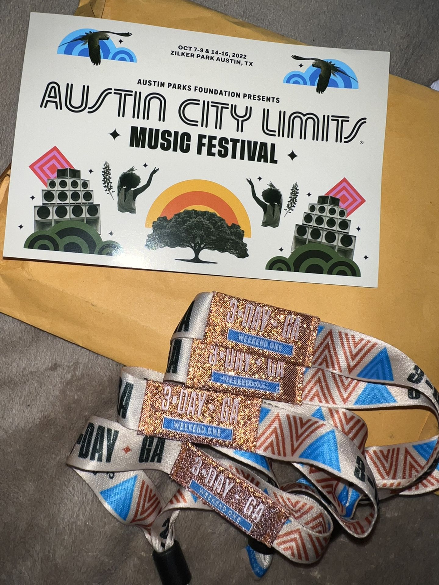 4 Unregistered ACL Weekend One Wristbands