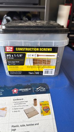 #8 x 1 1/4” construction screws