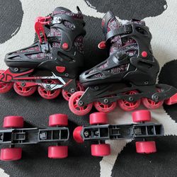 Big Kids Adjustable Roller Skates Roller Blades Size 3-6