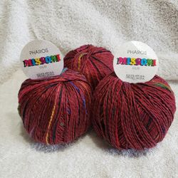 Pharos Missoni yarn  (4) Balls 1.75 oz ea .  71% cotton,  18% acrylic, 11% Polygamist.  Smoke free home. 