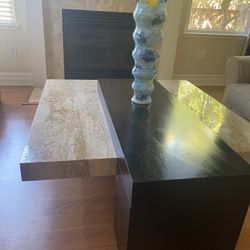 Marble And Wood Coffee Table 