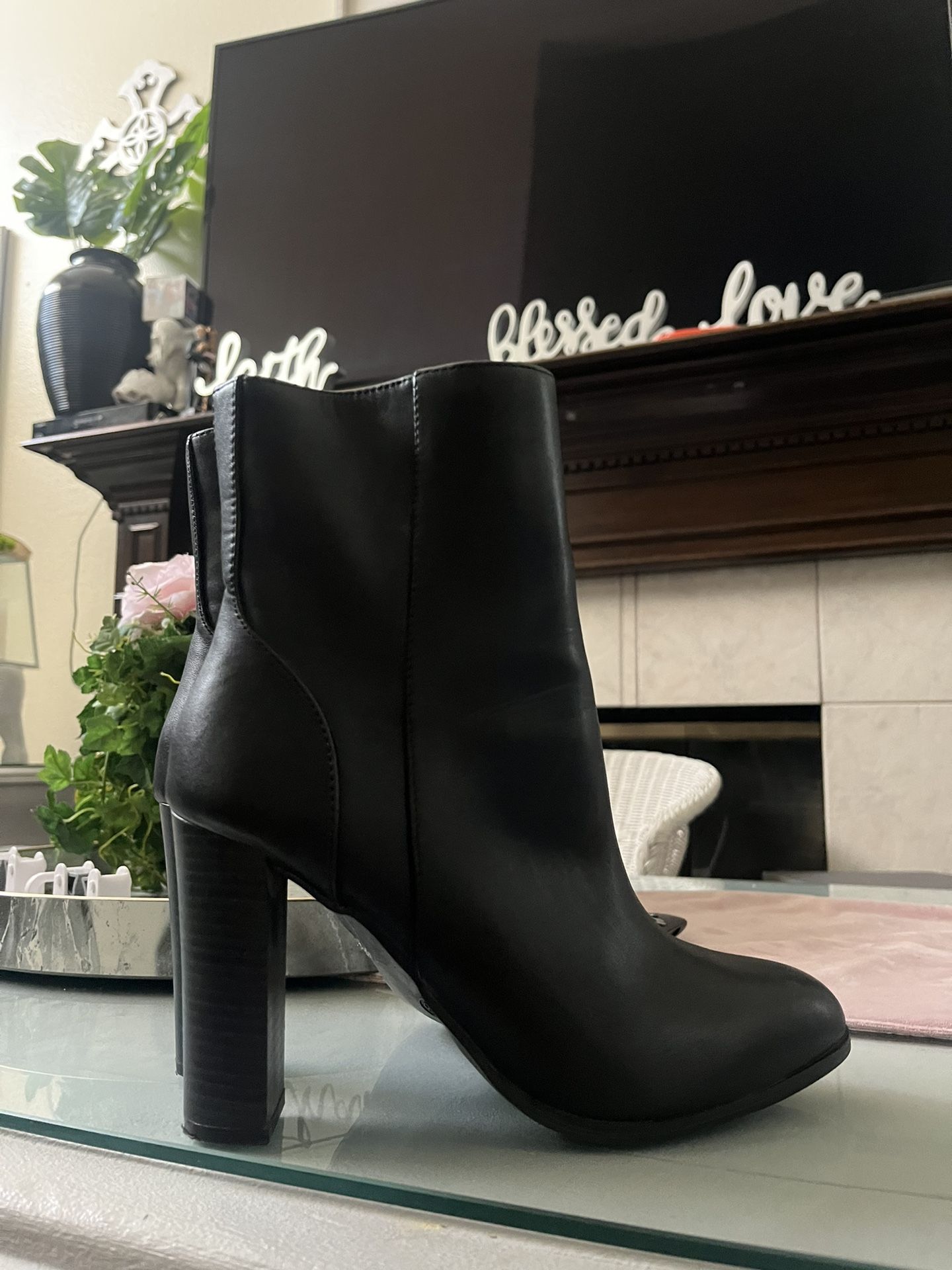 Black Leather Booties 