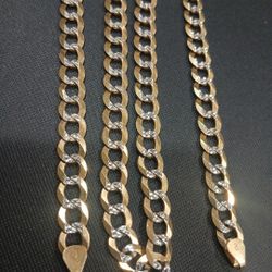 14k Solido Cubano Diamantada. 