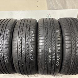 Set 4 Tires 235 50 20 Bridgestone Alenza As02 Run Flat No Repairs High Tread