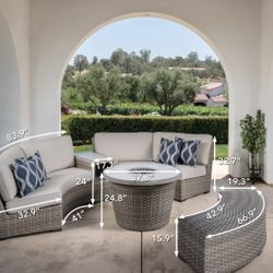 Sunvilla Laguna 5-piece Woven Fire Sectional