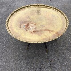 Vintage spider base large mcm brass table