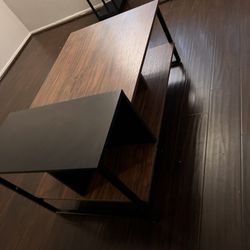 3 Dimension Dark Wood Coffee Table. Perfect For Any Living Room