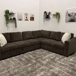 Brown Sectional Couch - Free Delivery 