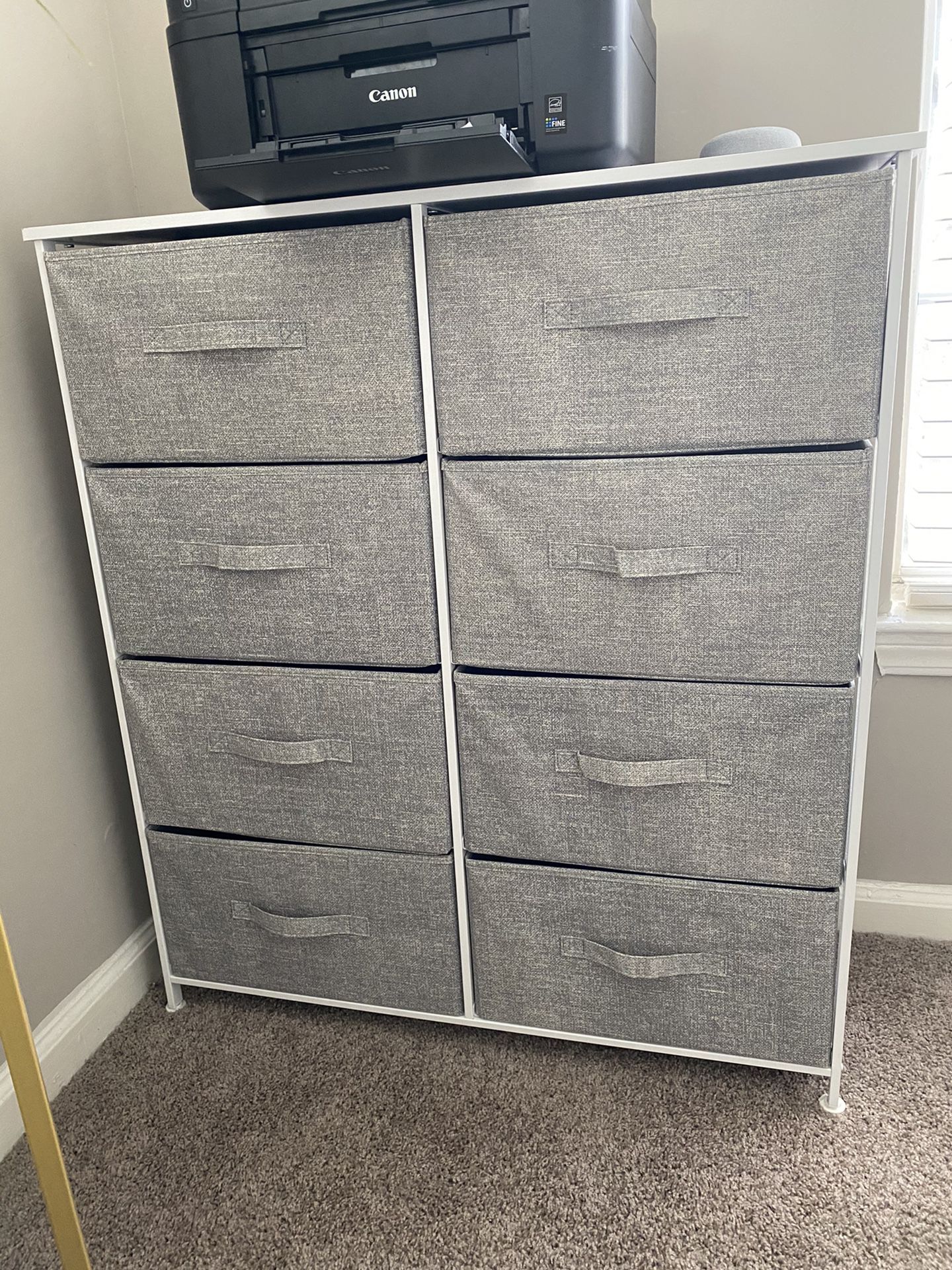 8 Drawer Storage Dresser Organizer w/ Sturdy Steel Frame with Wood Top
