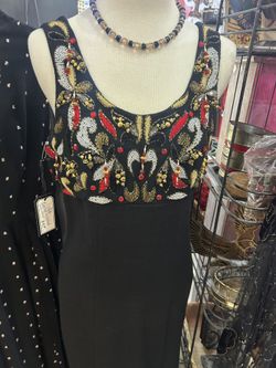 Vintage Black Beaded Dress