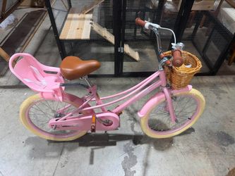 Girls Bike Ages 8-12 Years Old, Kids Bike for Toddlers with Basket & Training Wheels, 20 inch Kids Bicycle with Handbrake & Kickstand