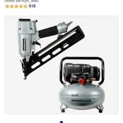 HITACHI Framing Nail Gun And Small Compressor