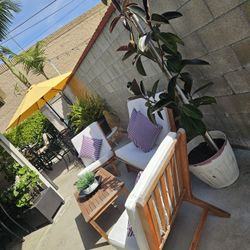 4pc Wood Patio Set/conversation Set/outdoor Furniture/Cash Only 