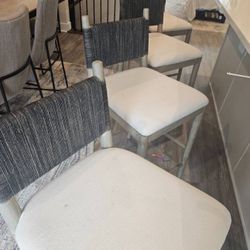 4x Modern Woven-Back Counter Stool
