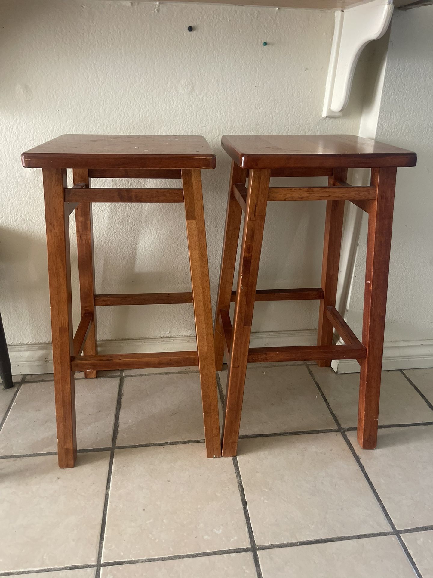 2 Wood Bar Stools