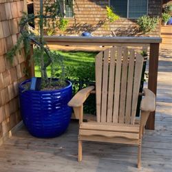 Folding Adirondack Chair Half Assembled Lounge Chair Outdoor Wooden Patio Chair for Lawn Garden Backyard Deck Fire pit Pool Beach 350lb Weight Capacit