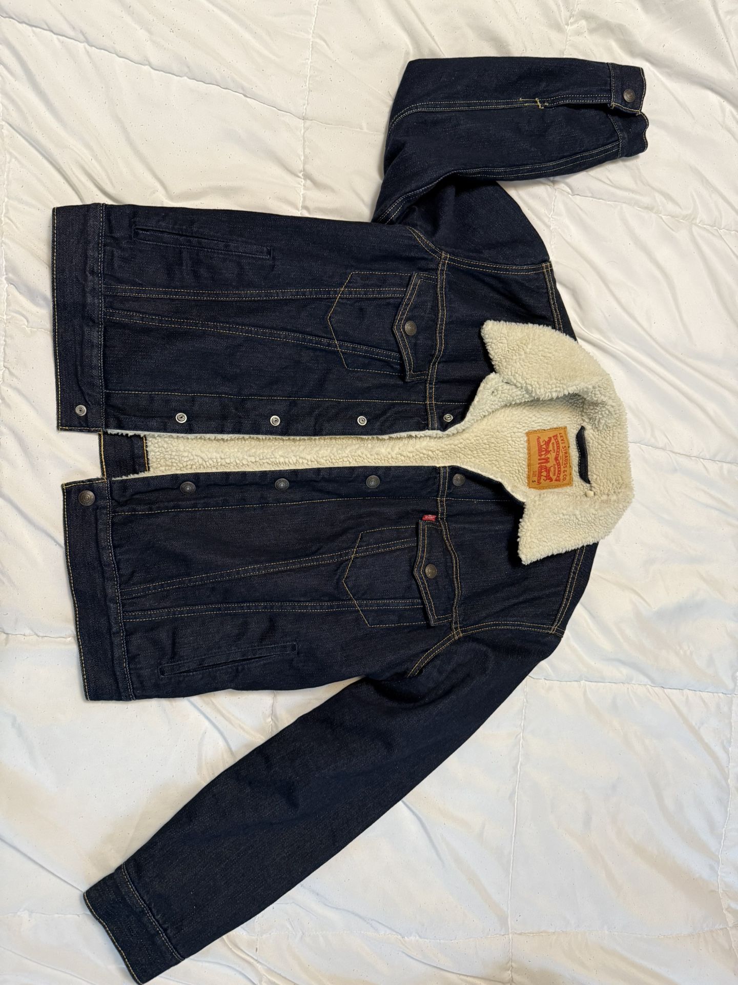 Levi’s Dark Sherpa Denim Jacket