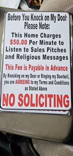 No Soliciting Sign