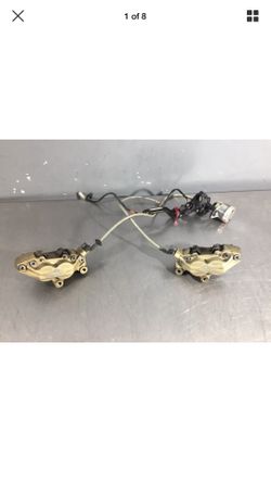 2000 Aprilia mille brembo front calipers, master, lines , brake assembily NEEDS PADS