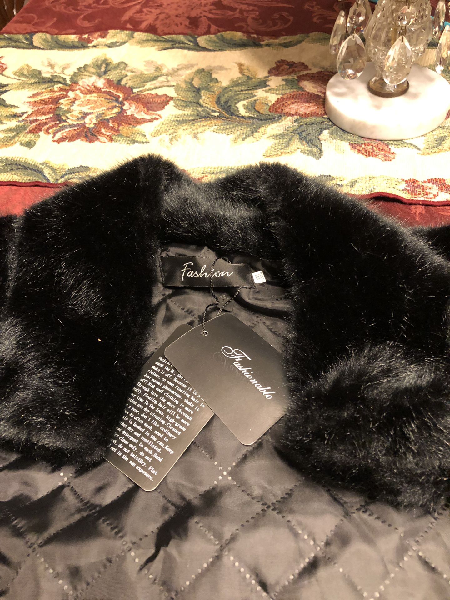 New Black Fur size small to medium