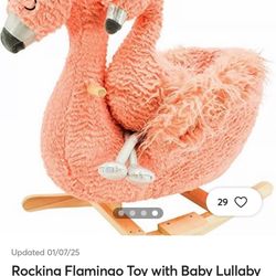 Rocking Flamingo Toy with Baby Flamingo Stuffie