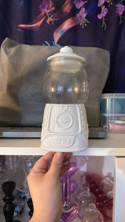 2 White Glass Gumball Machine!