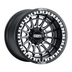 Metal FX Delta R Beadlock 15X7 5X114.3 +38 Offset Satin Black Contrast Cut