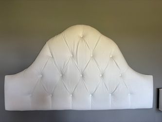 Free Queen white velvet headboard