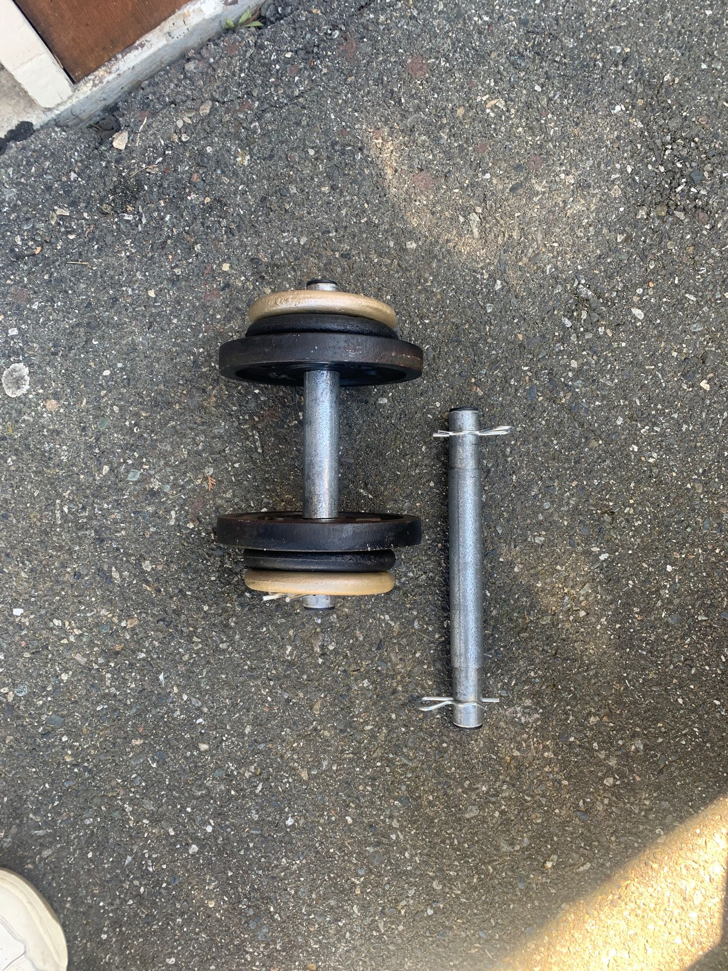 Dumbbells Adjustable Metal handles x2 / 2 - 6 Plates