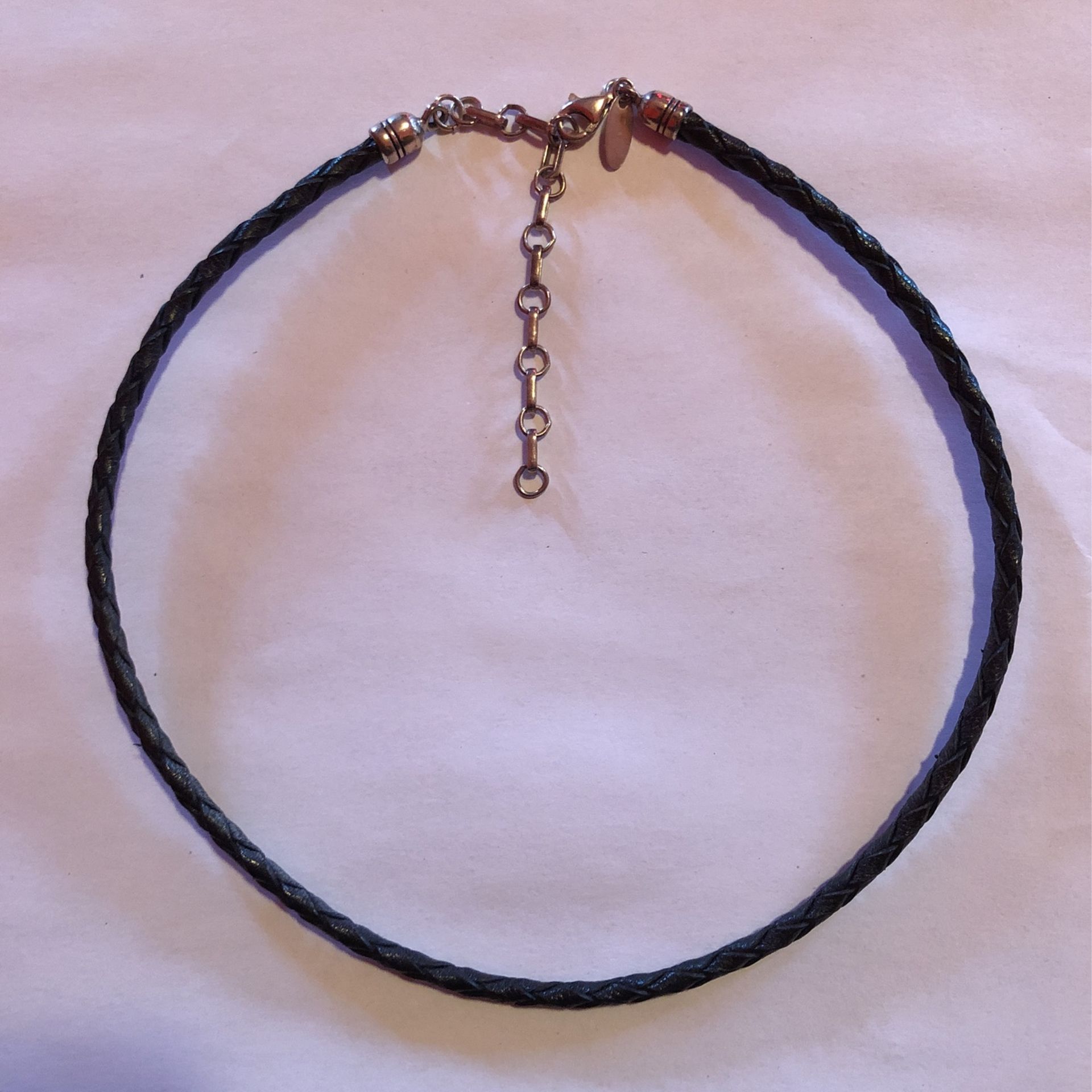 925 Leather Choker Necklace