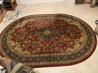 Beautiful Oriental Red Oval Rug
