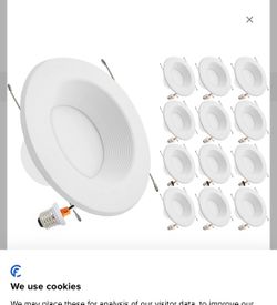 Sunco 12 Pack 5/6 Inch LED Recessed Light, Baffle, 5000K Daylight, 13W, 965 LM