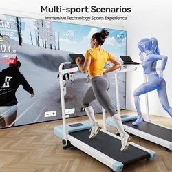 Walking Pad Treadmill with Handle Bar, 300 LBS Capacity Treadmills for Home, 3.0HP Portable Under Desk Treadmill for Home Office with LED Display Remo