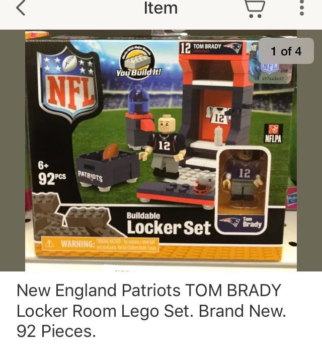 Tom Brady locker room Lego set. Brand new