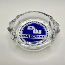 Vintage D&W Blueprint Company Glass Ashtray Advertising Reproduction Center