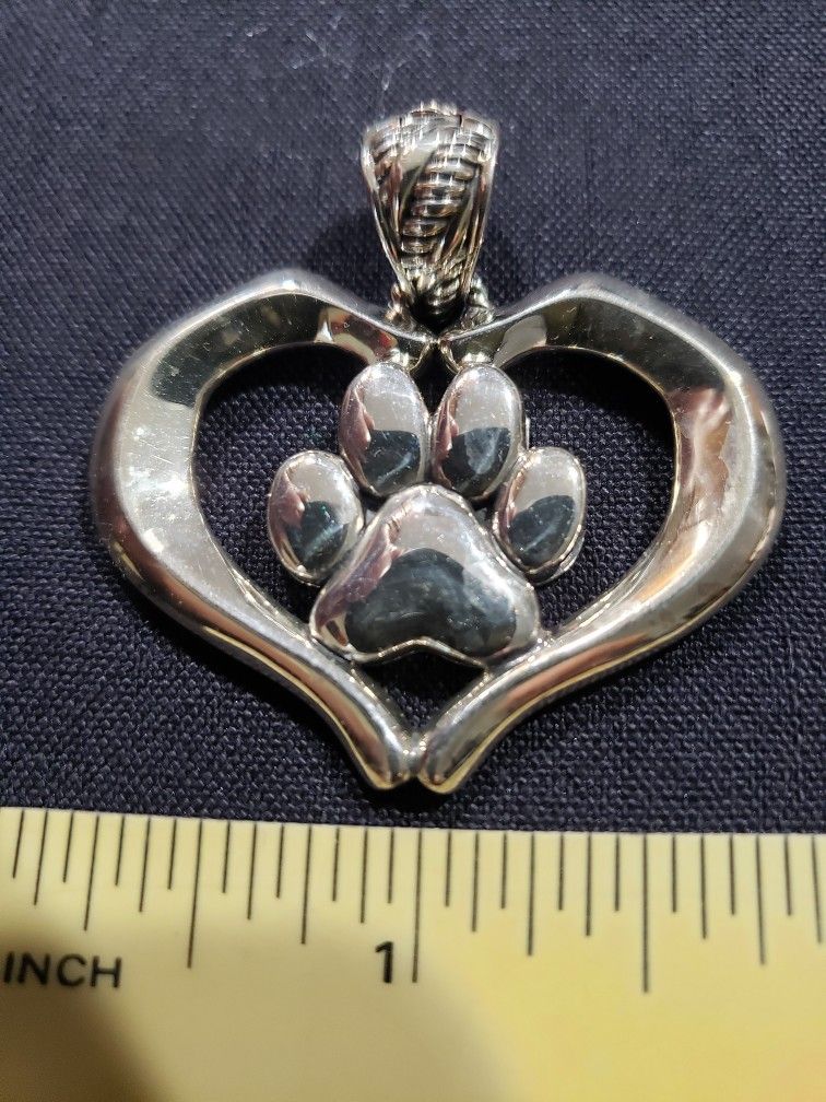 JAI Sterling Silver Paw Print Enhancer