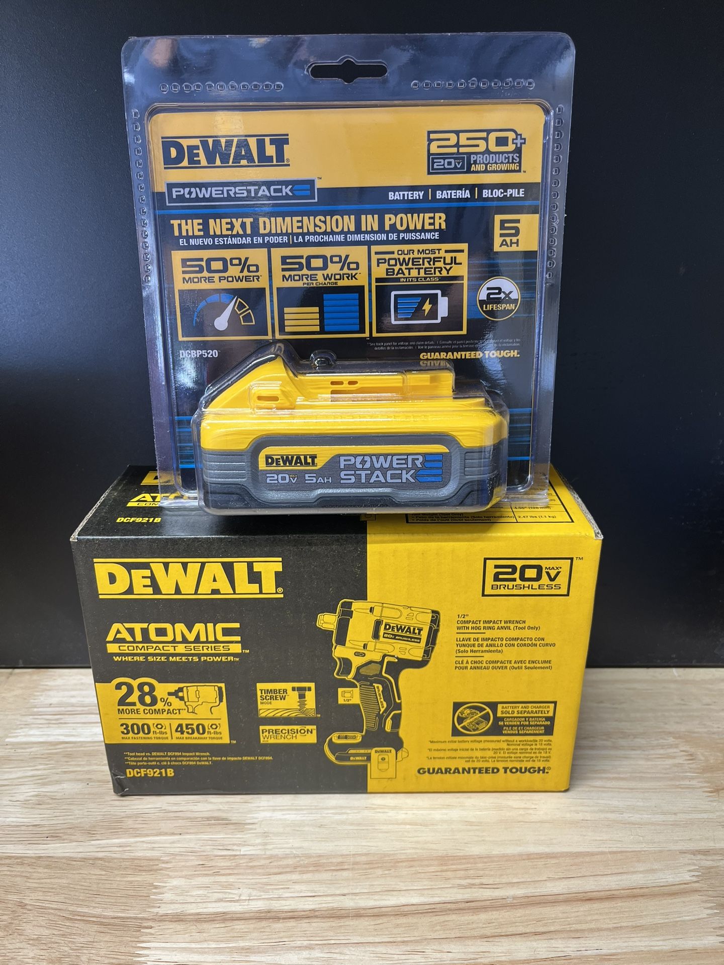 Dewalt 1/2” Impact Wrench With 5.0 Power stack Battery