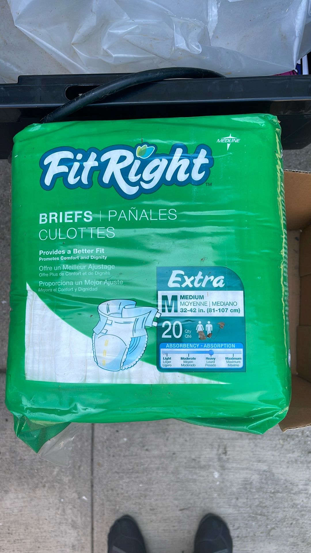 2 Packs Fit Right Adult Disposable Briefs